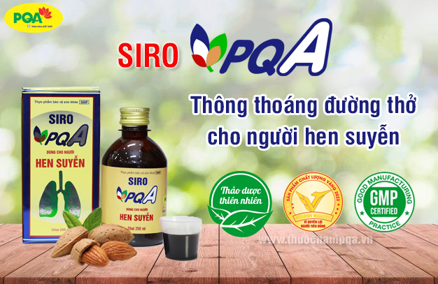 Siro PQA thông thoáng đường thở cho người hen suyễn