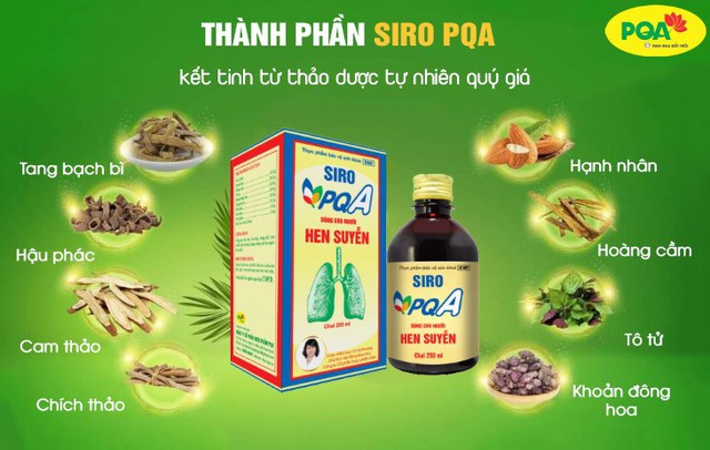 Thành phần siro PQA diều trị hen suyễn