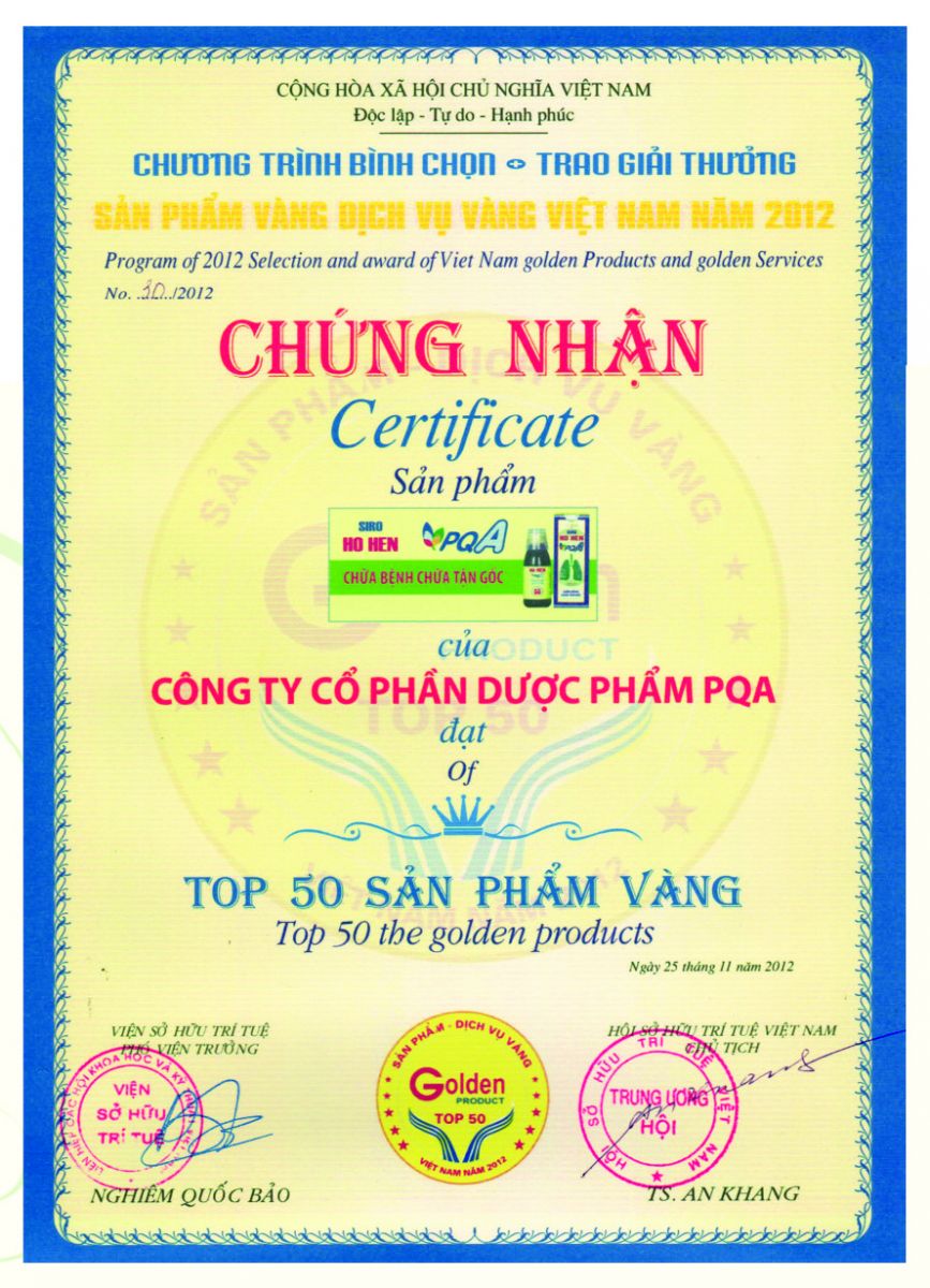 Top 50 SP Vàng của PQA